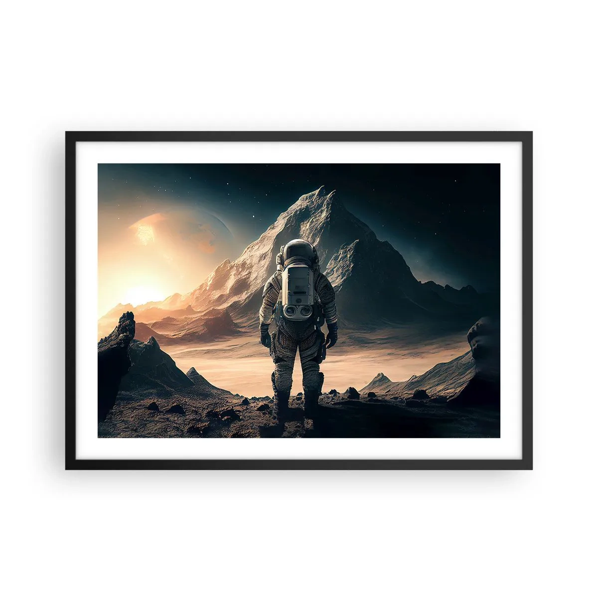 Poster in een zwarte lijst - Nieuwe uitdaging - 70x50 cm