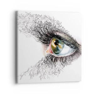 Schilderen op canvas - Kijk recht in de ziel - 30x30 cm
