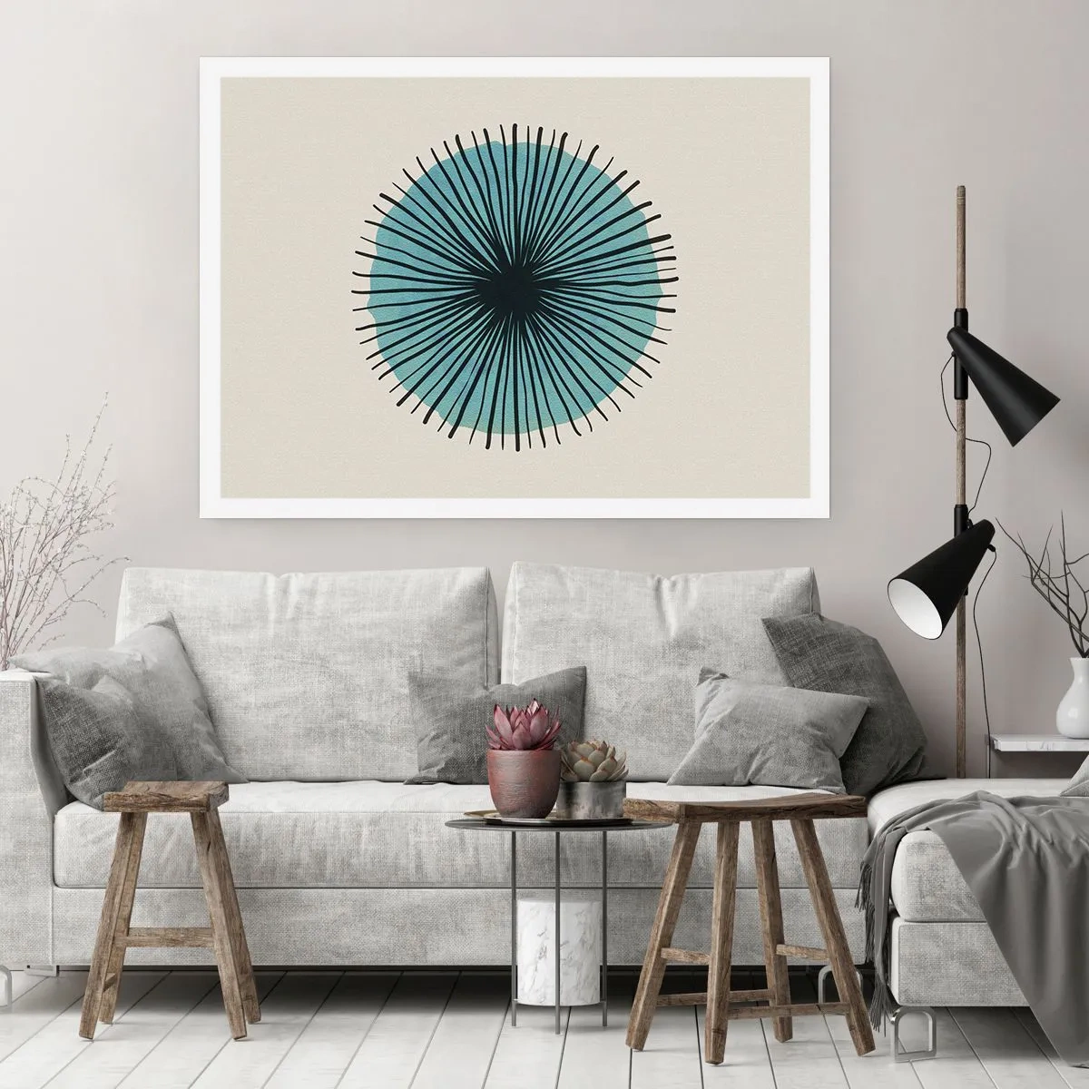 Poster - Stralend in het blauw - 50x40 cm