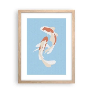 Een poster in een licht eiken lijst - Spontaan synchroonzwemmen - 30x40 cm