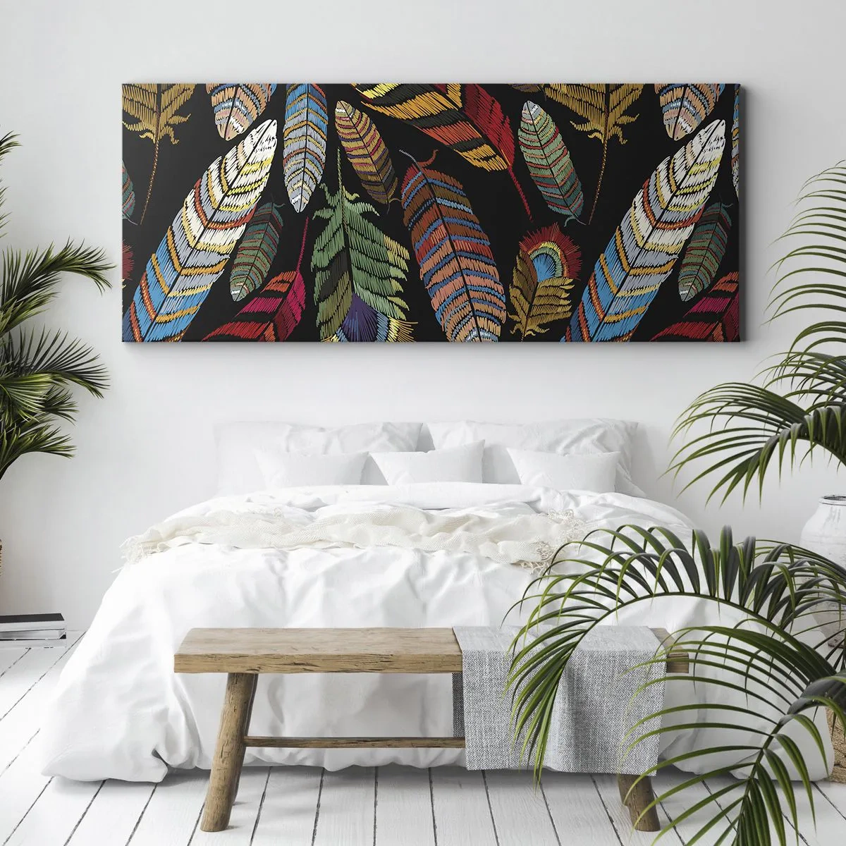 Schilderen op canvas - Het vogelcarnaval - 160x50 cm