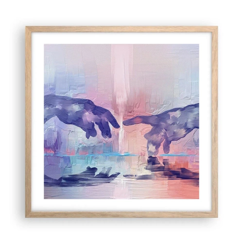 Een poster in een licht eiken lijst - Goddelijke levensvonk - 50x50 cm