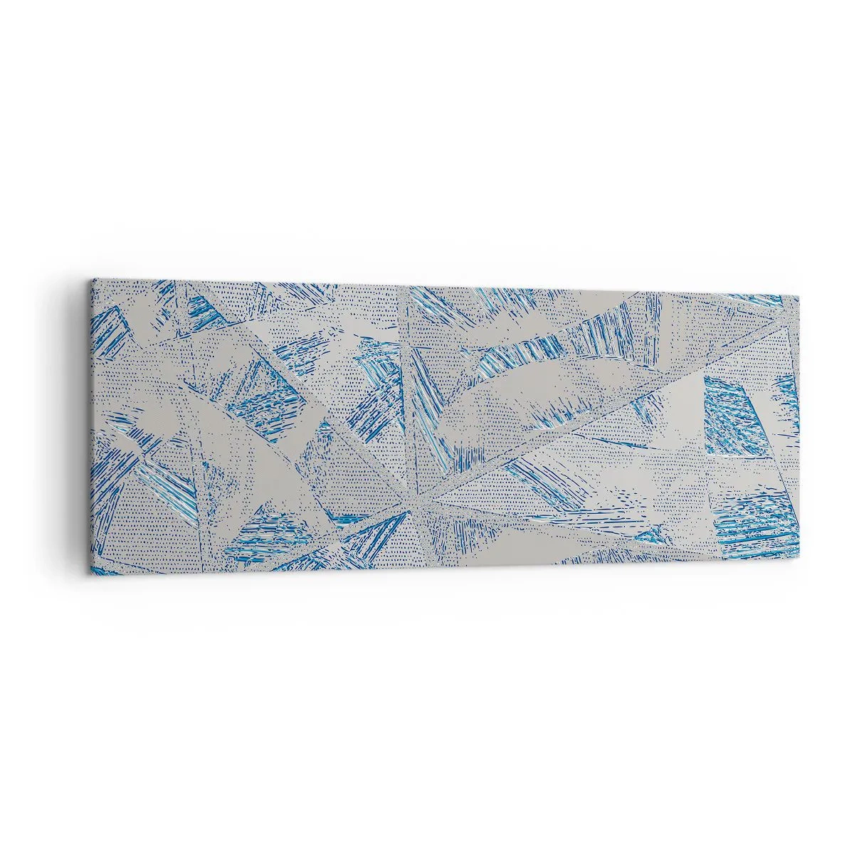 Schilderen op canvas - In een blauwgrijs labyrint - 140x50 cm