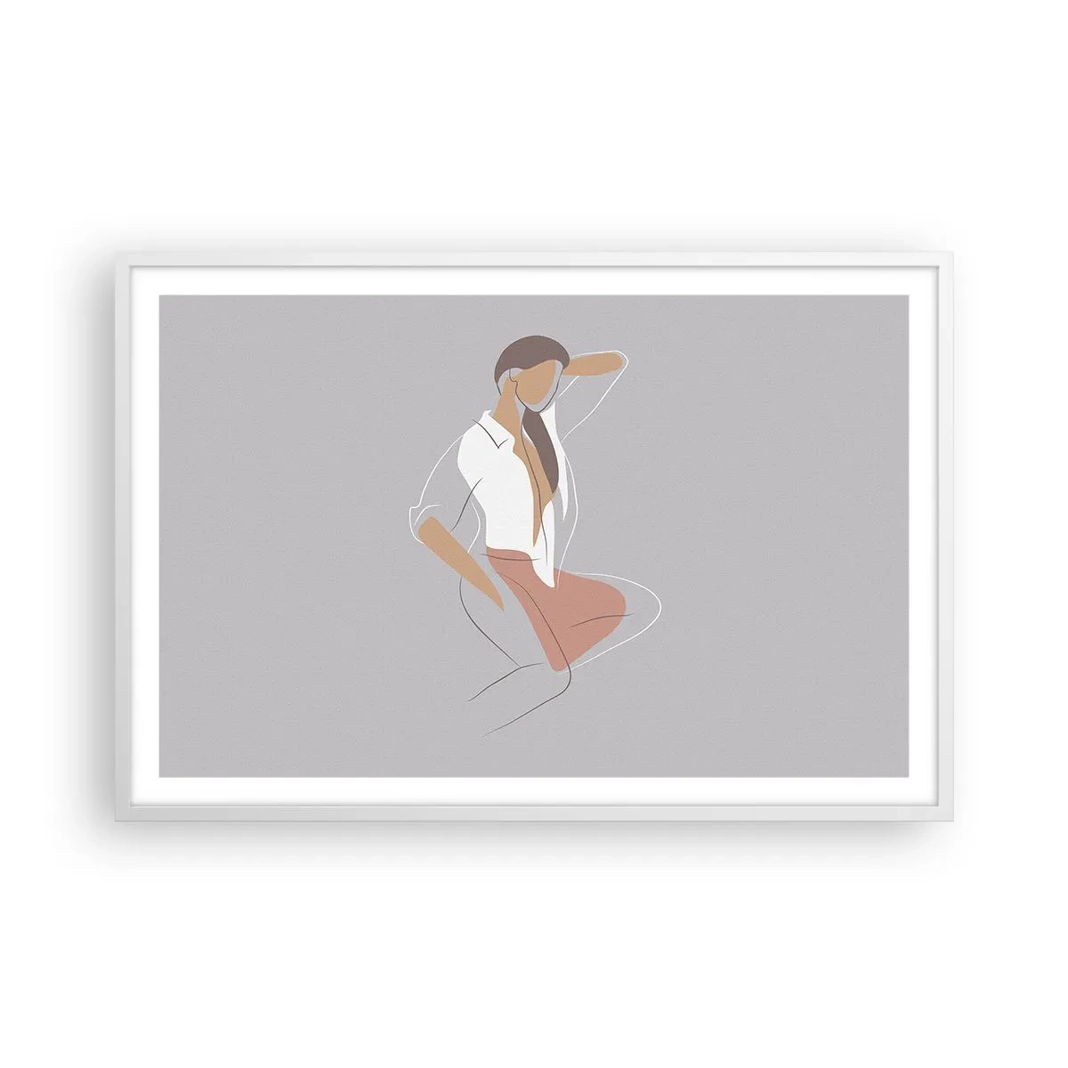 Poster in een witte lijst - Omtrek van gracieusheid - 91x61 cm