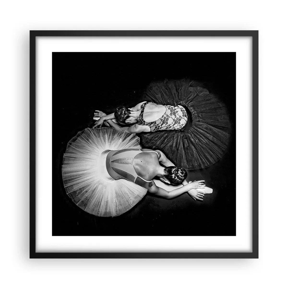 Poster in een zwarte lijst - Jin en Jang - perfecte balans - 50x50 cm