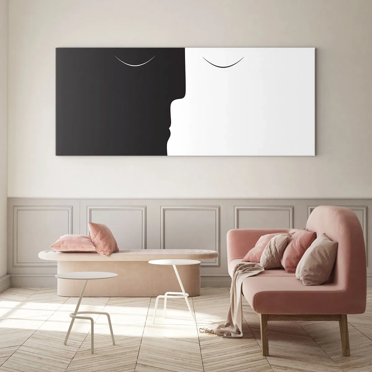 Schilderen op glas - Eenheid van tegenstellingen - 90x30 cm