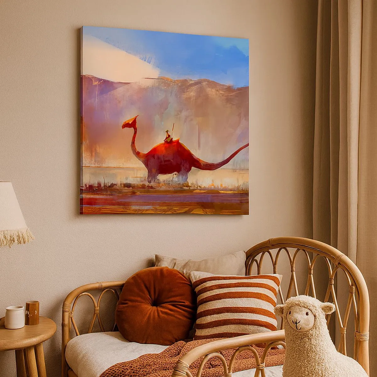 Schilderen op canvas - Als ze niet waren uitgestorven - 30x30 cm