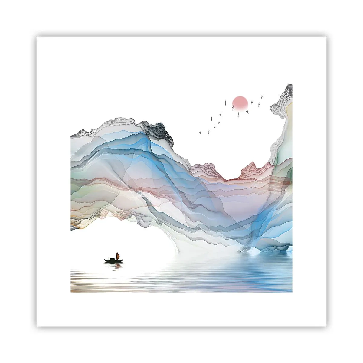 Poster - Op weg naar de kristallen bergen - 30x30 cm