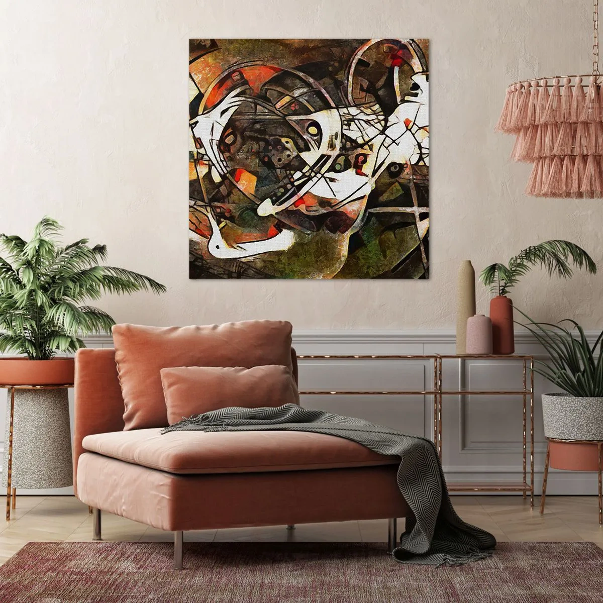 Schilderen op canvas - Hoor je het verkeer? - 50x50 cm