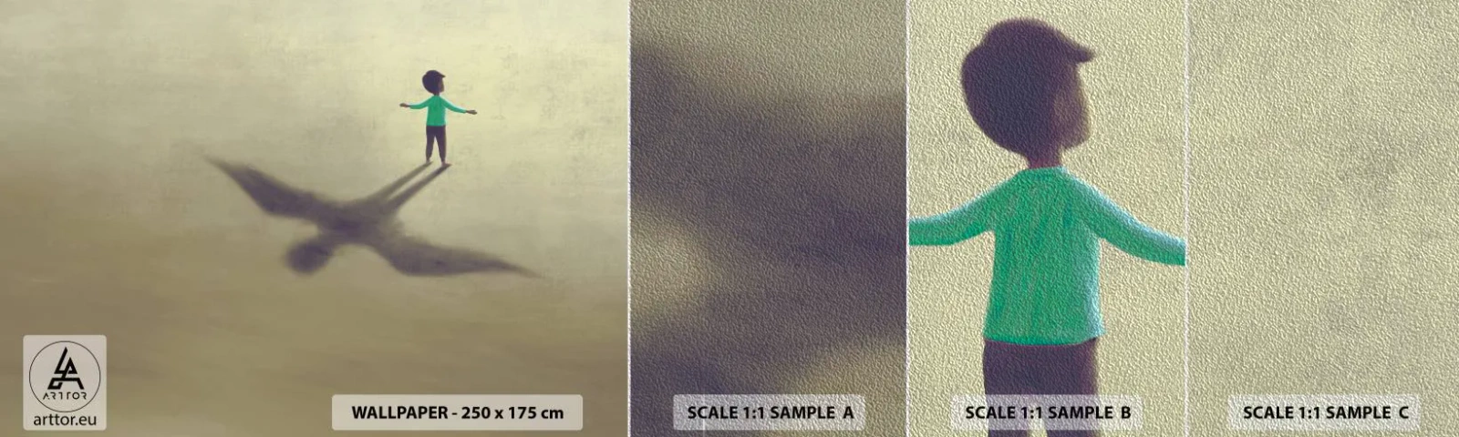 Fotobehang Monster Premium Sand - De held van de toekomst - Abstractie, Fantasie, Deel - 100x30 cm