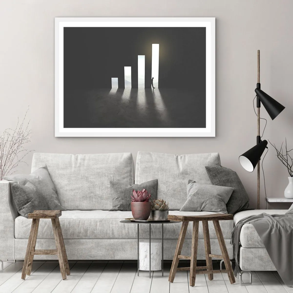 Poster in een witte lijst - Succes - impressie - 91x61 cm