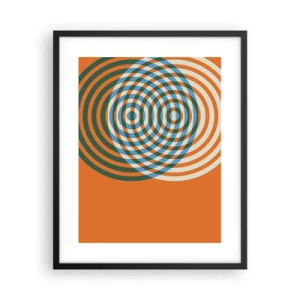 Poster in een zwarte lijst - Abstracte circulaire variatie - 40x50 cm