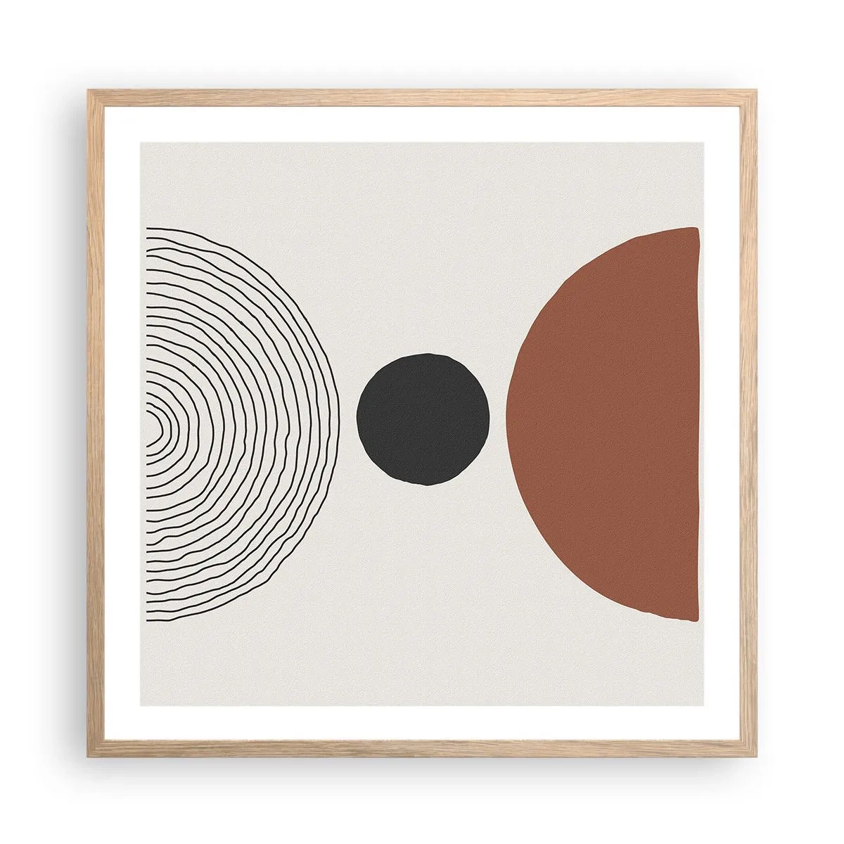 Een poster in een licht eiken lijst - Het middelpunt van de aandacht - 60x60 cm