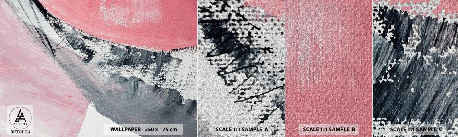 Fotobehang Monster Premium Sand - Bijpassende compositie - Abstractie, Deel, Pastelkleuren - 100x30 cm