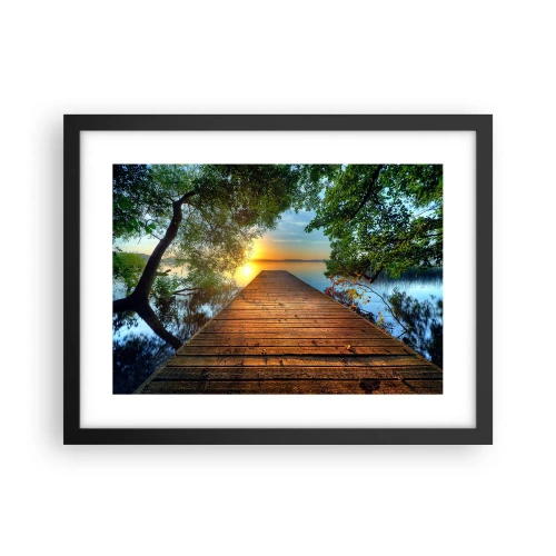 Poster in een zwarte lijst - Neem de tijd, ga zitten - 40x30 cm