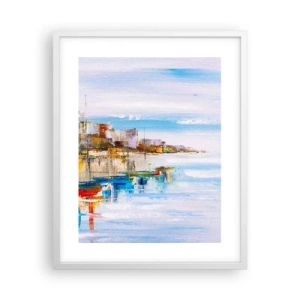 Poster in een witte lijst - Een veelkleurig stedelijk toevluchtsoord - 40x50 cm