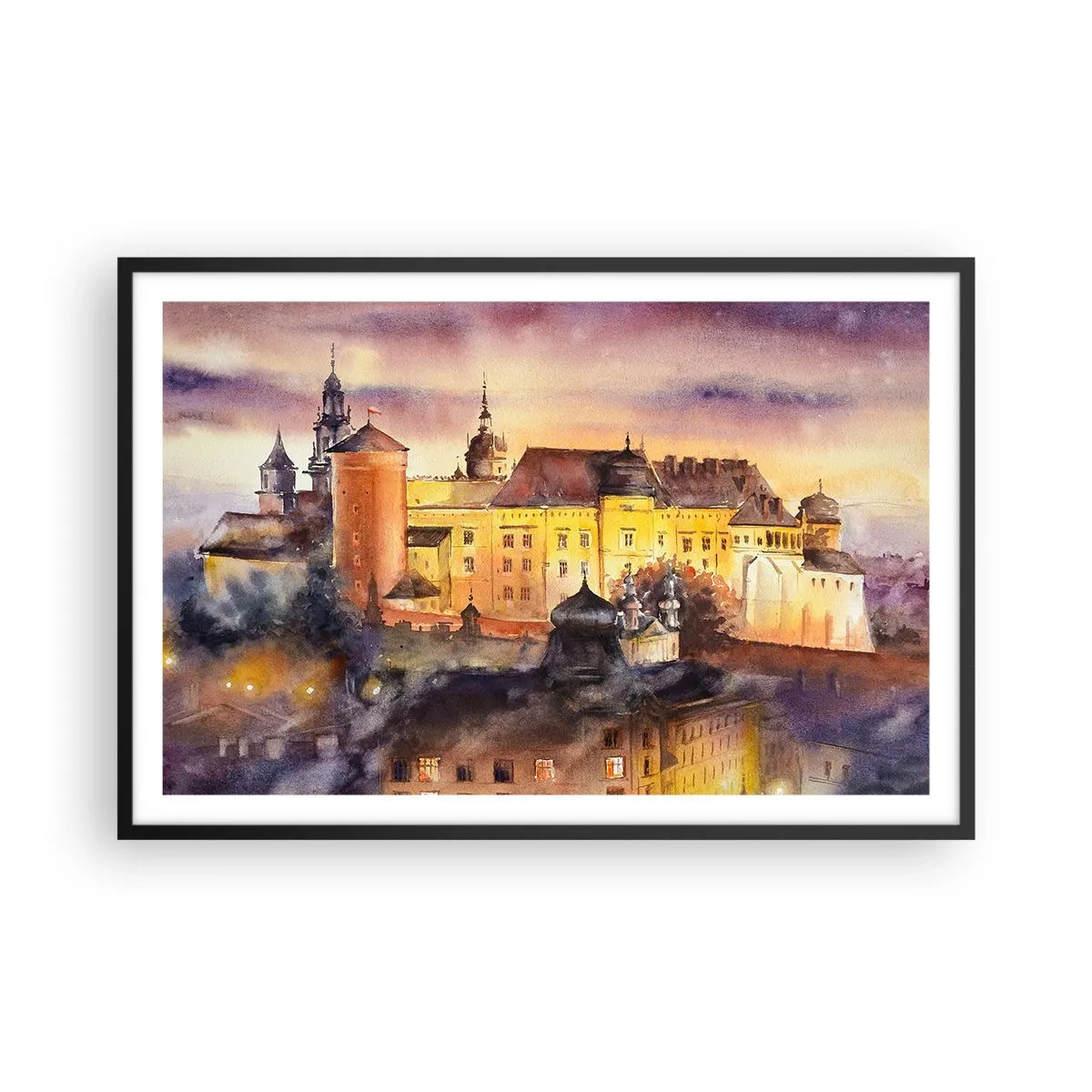 Poster in een zwarte lijst - Geschiedenis en sprookje - 91x61 cm