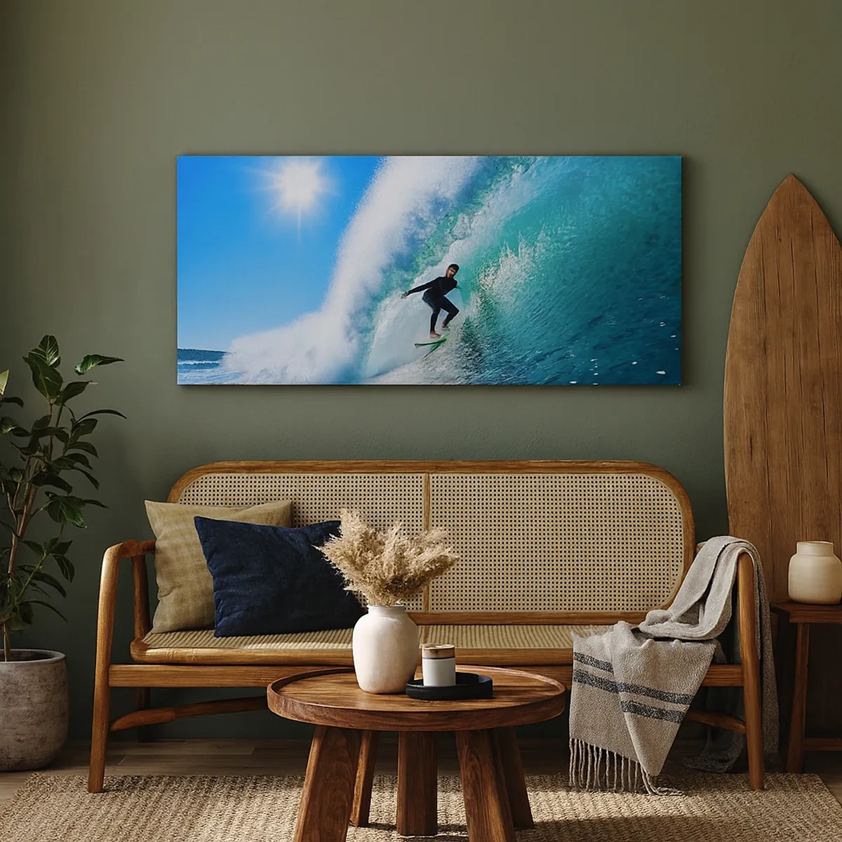 Schilderen op canvas - Door het grote blauw - 30x30 cm