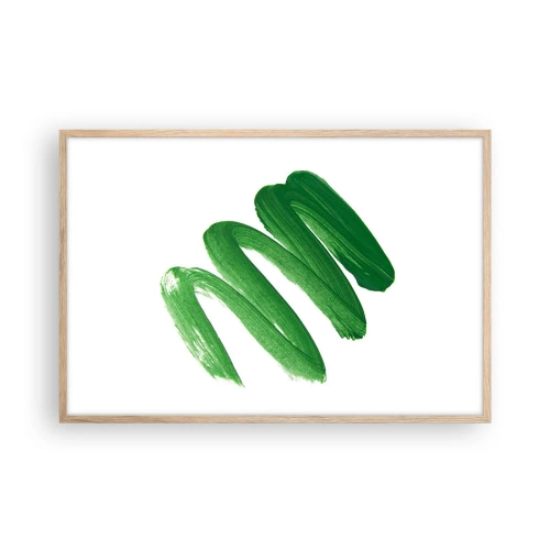 Een poster in een licht eiken lijst - Groene grap - 91x61 cm
