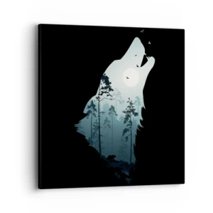 Schilderen op canvas - De stem van de bosnacht - 40x40 cm