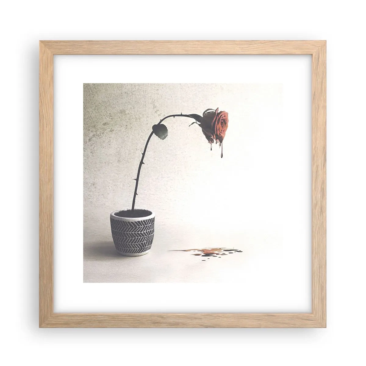 Een poster in een licht eiken lijst - Rosa dolorosa - 30x30 cm