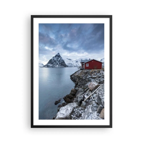 Poster in een zwarte lijst - Alpenherfst - 50x70cm - Scandinavisch toevluchtsoord - Moderne wanddecoratie voor woonkamer en slaapkamer ARTTOR