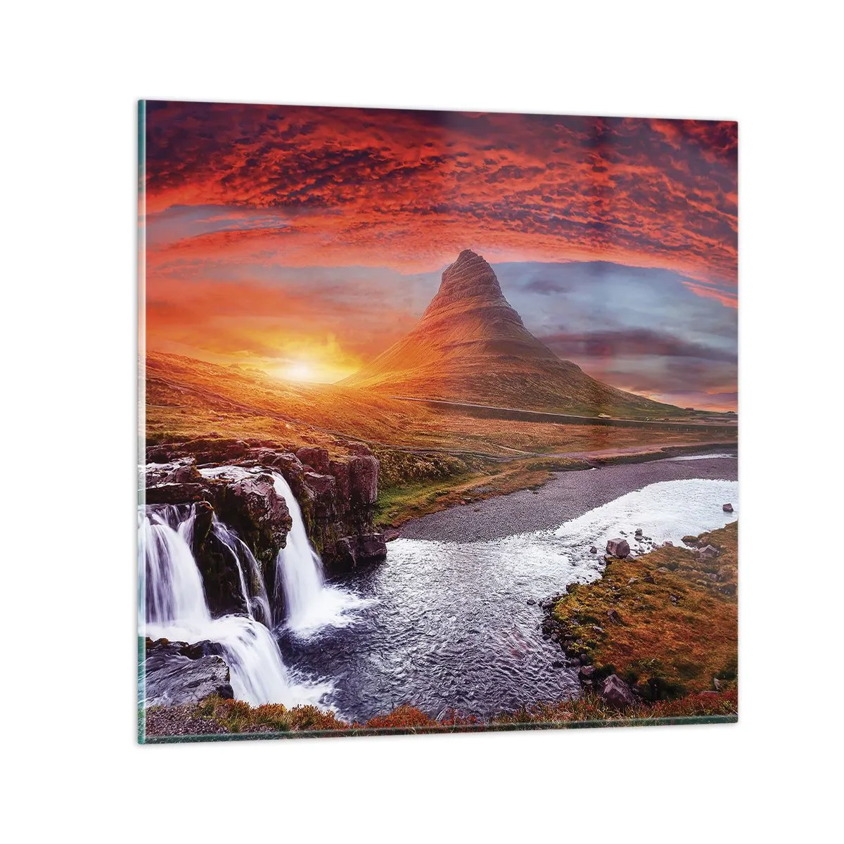 Schilderen op glas - Een zicht op Midden-aarde - 60x60 cm