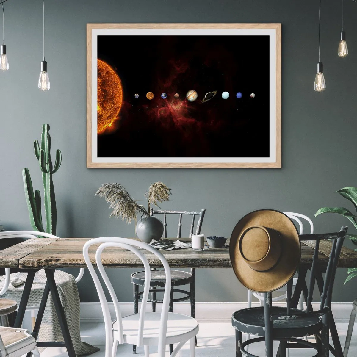 Een poster in een licht eiken lijst - Onze buurt - 70x50 cm