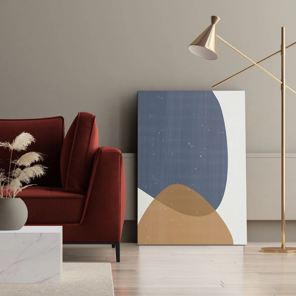 Schilderen op canvas - Ovalen en invloeden - 65x120 cm
