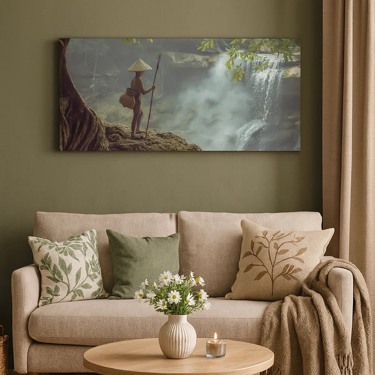 Schilderen op canvas - Bevriend met de natuur - 30x30 cm