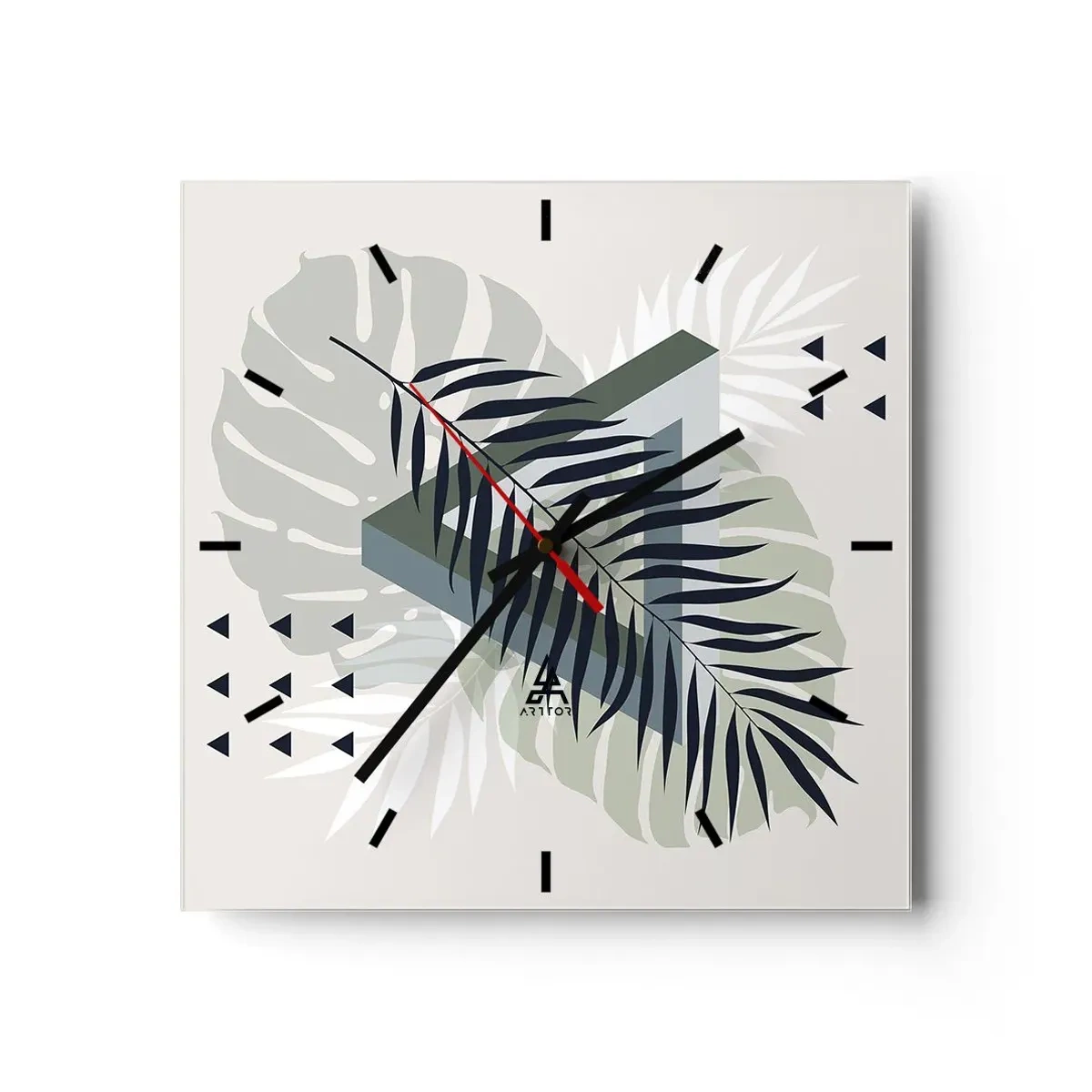 Wandklok - Klok - Natuur en geometrie - twee orden? - 40x40 cm