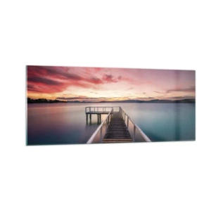 Schilderen op glas - De zachte vlam van de avond - 100x40 cm