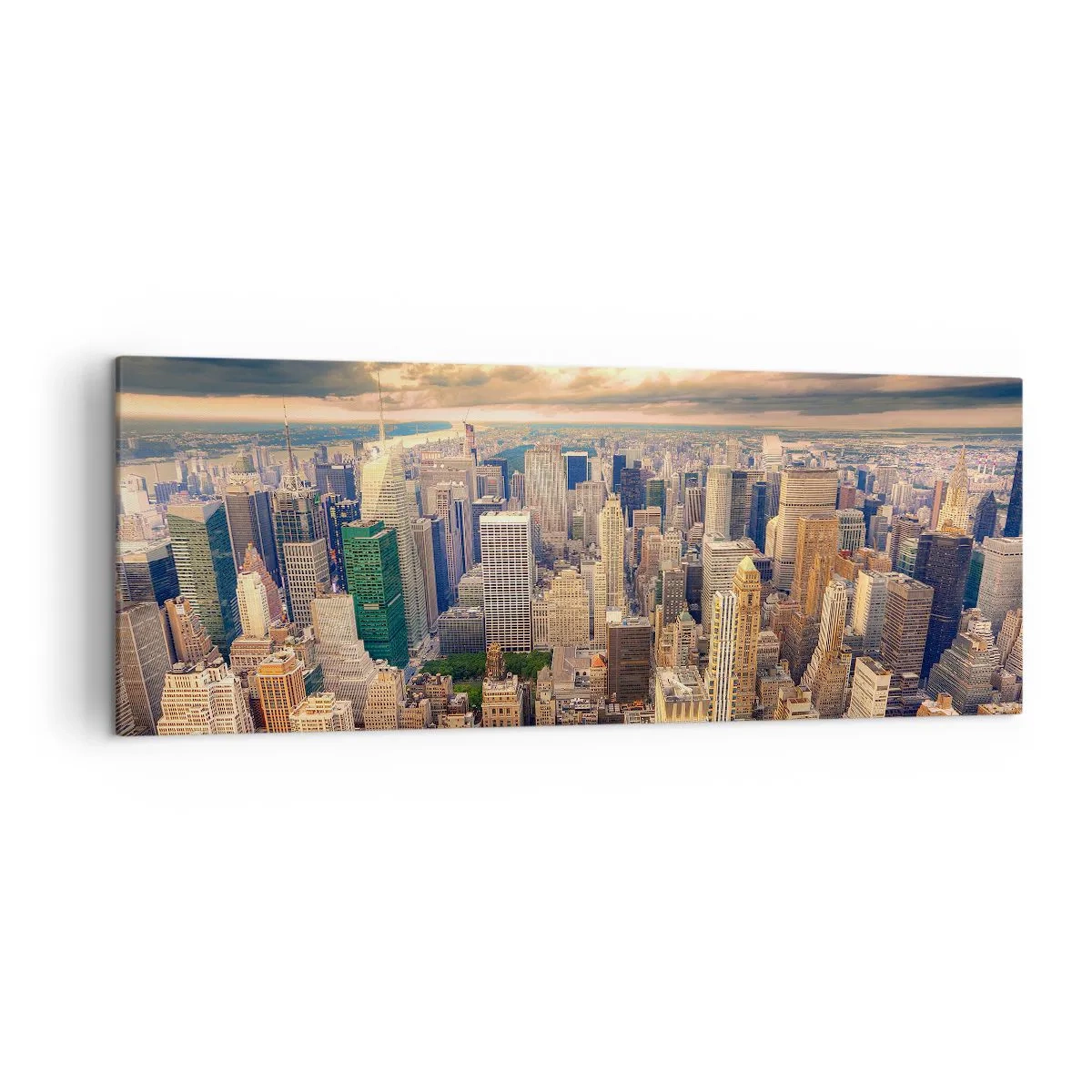Schilderen op canvas - Vergulde metropool - 140x50 cm