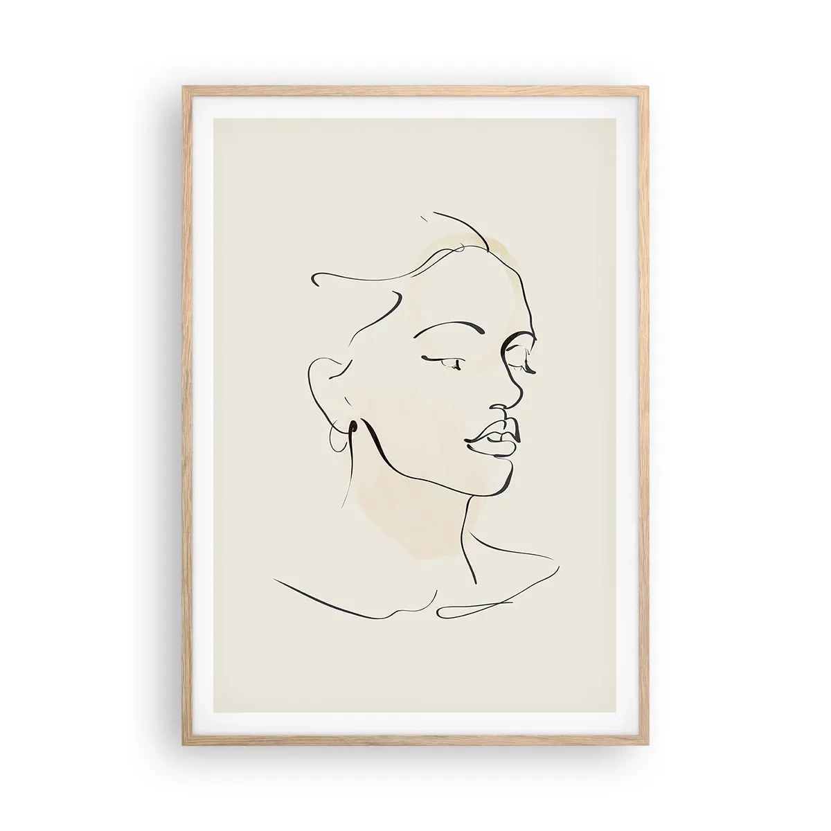 Een poster in een licht eiken lijst - Een bepaalde lijn - 70x100 cm