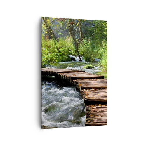 Schilderen op canvas - Boven de schuimige waterval - 80x120 cm