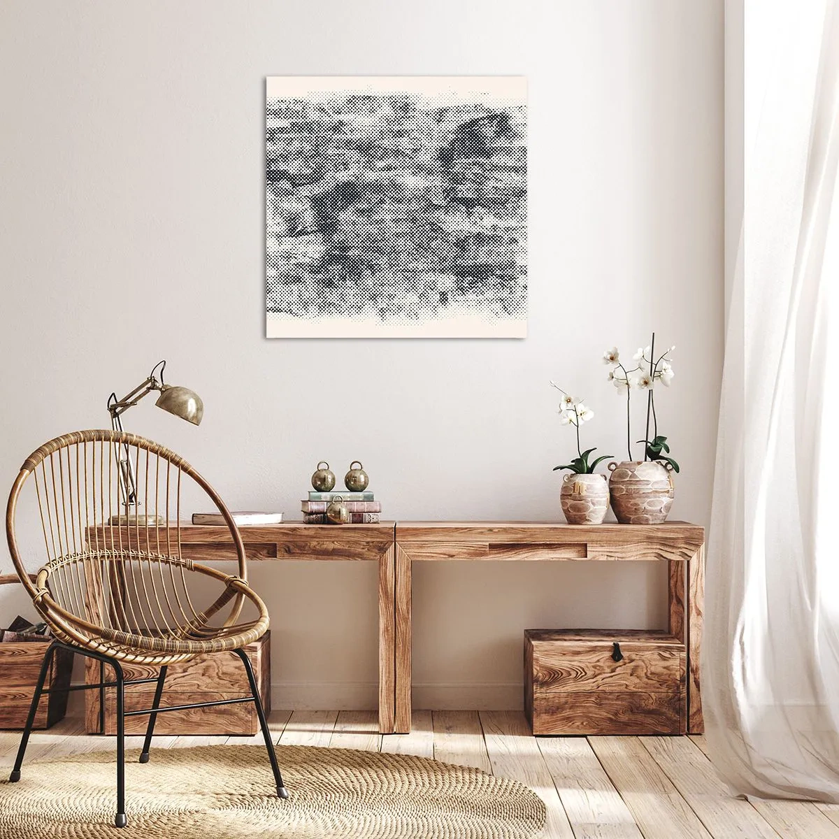 Schilderen op canvas - Mistige compositie - 30x30 cm