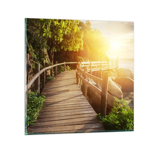 Schilderen op glas - Nog een beurt, nog een wonder - 70x70 cm