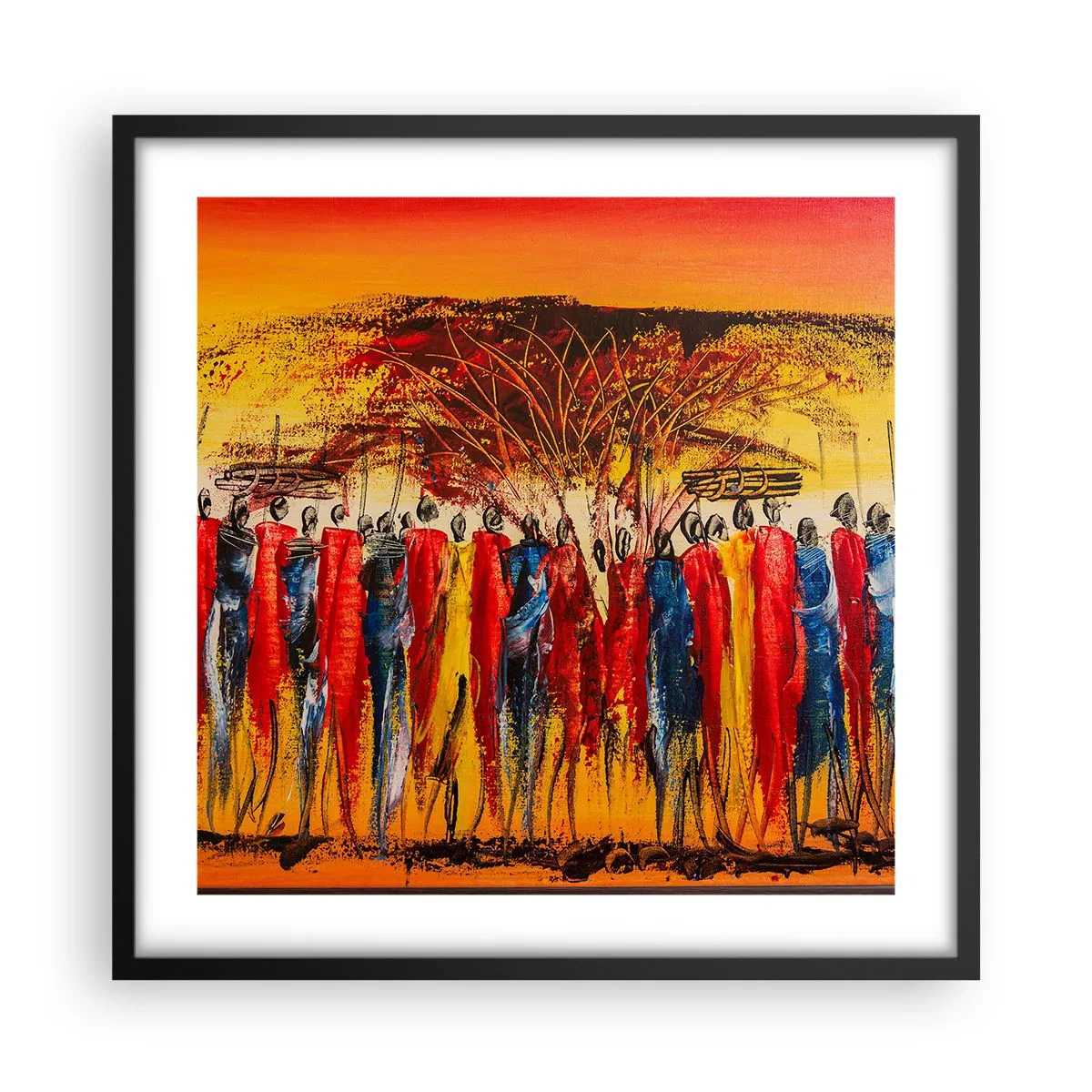 Poster in een zwarte lijst - Daar, daar, daar gaan ze - 50x50 cm