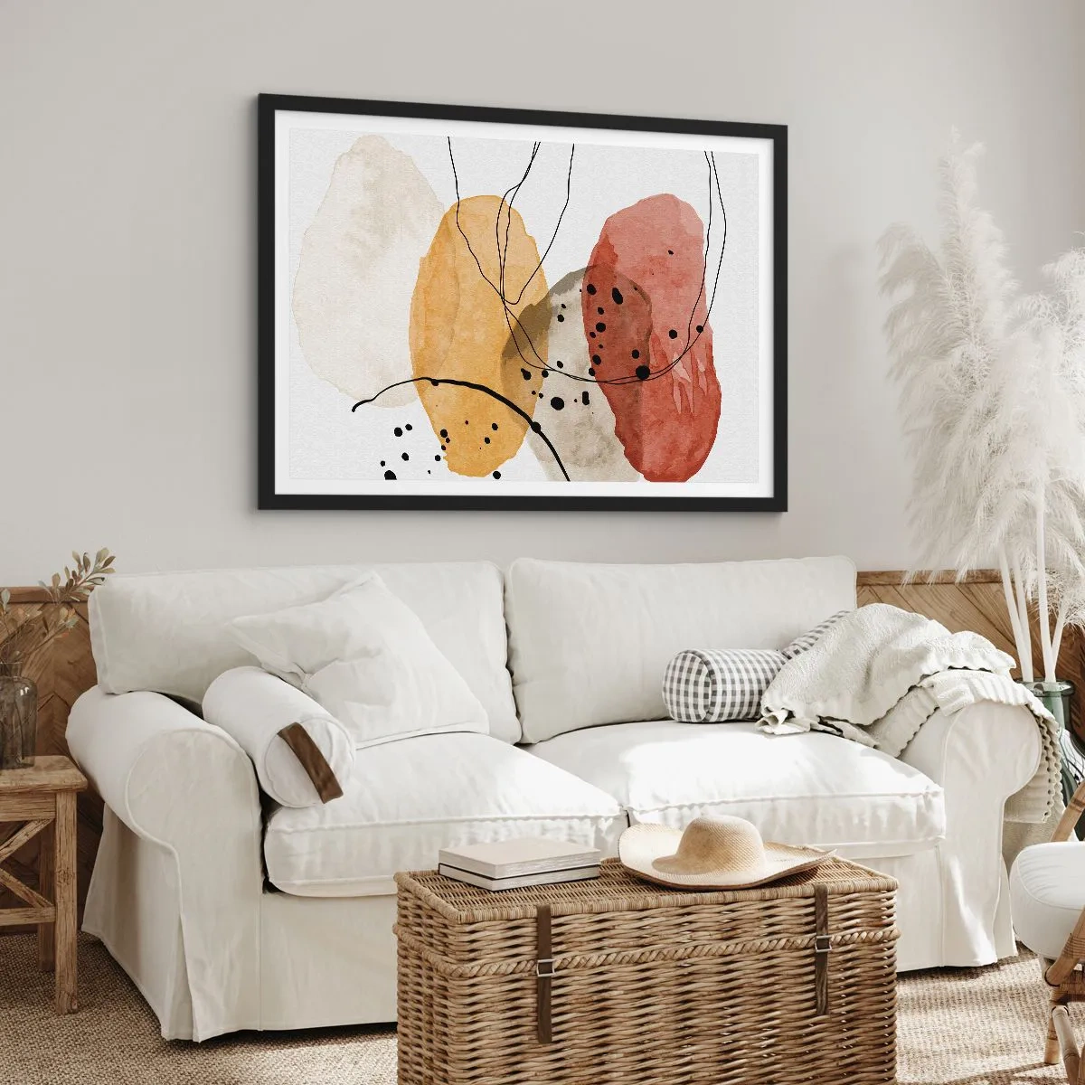 Poster in een zwarte lijst - Als lichte, transparante lucht - 100x70 cm