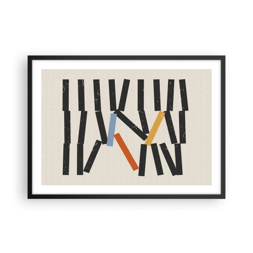 Poster in een zwarte lijst - Domino – compositie - 70x50 cm