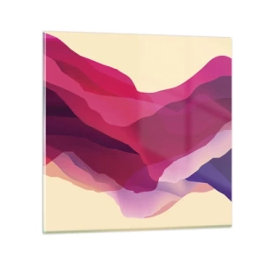 Schilderen op glas - Paarse golven - 70x70 cm