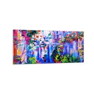Schilderen op glas - Impressie - een Italiaanse straat - 120x50 cm