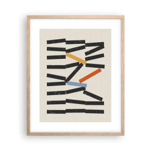 Een poster in een licht eiken lijst - Domino – compositie - 40x50 cm