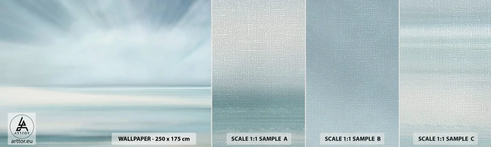 Fotobehang Monster Premium Canvas - Vrede tot aan de horizon - Helder, Deel, Lucht - 100x30 cm