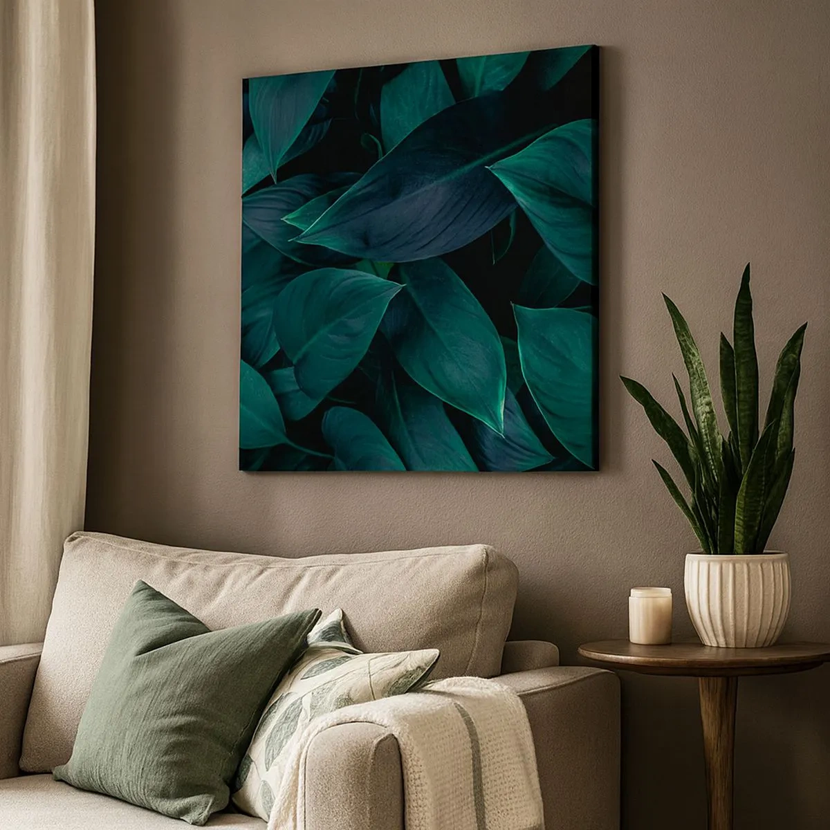 Schilderen op canvas - Groen op zichzelf - 30x30 cm