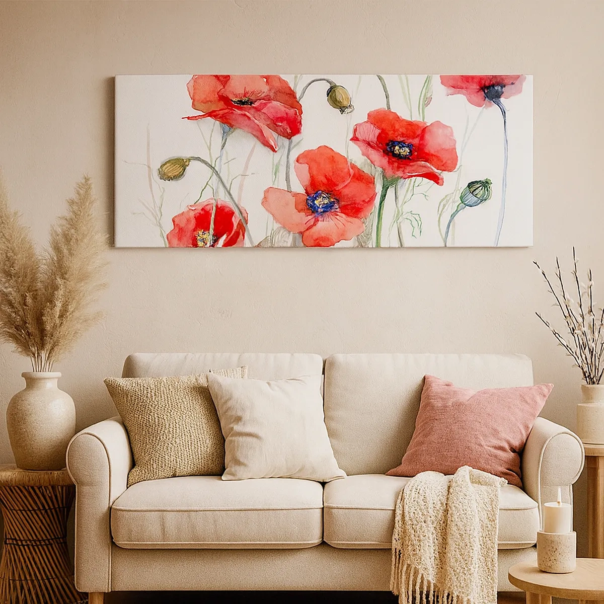 Schilderen op canvas - Poolse bloemen - 30x30 cm