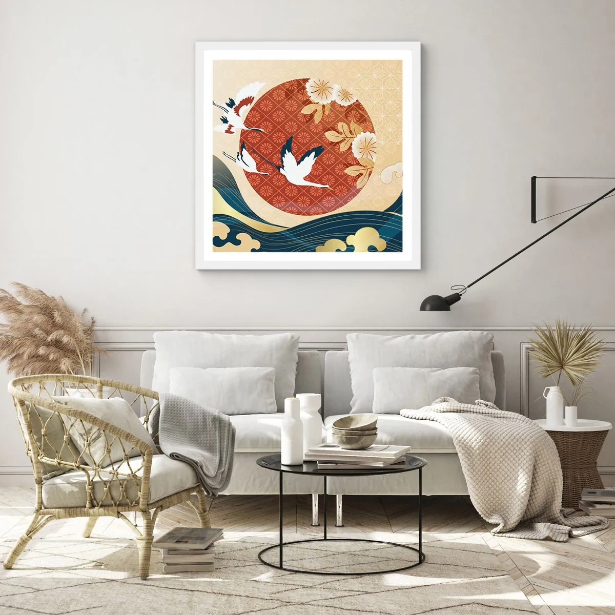 Poster in een witte lijst - Japans sprookje - 50x50 cm