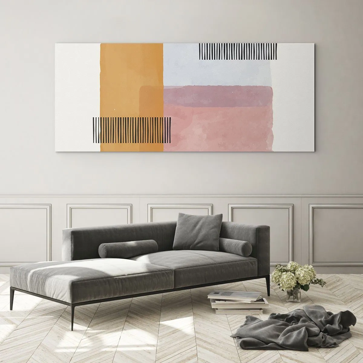 Schilderen op glas - Van hoek tot hoek - 90x30 cm