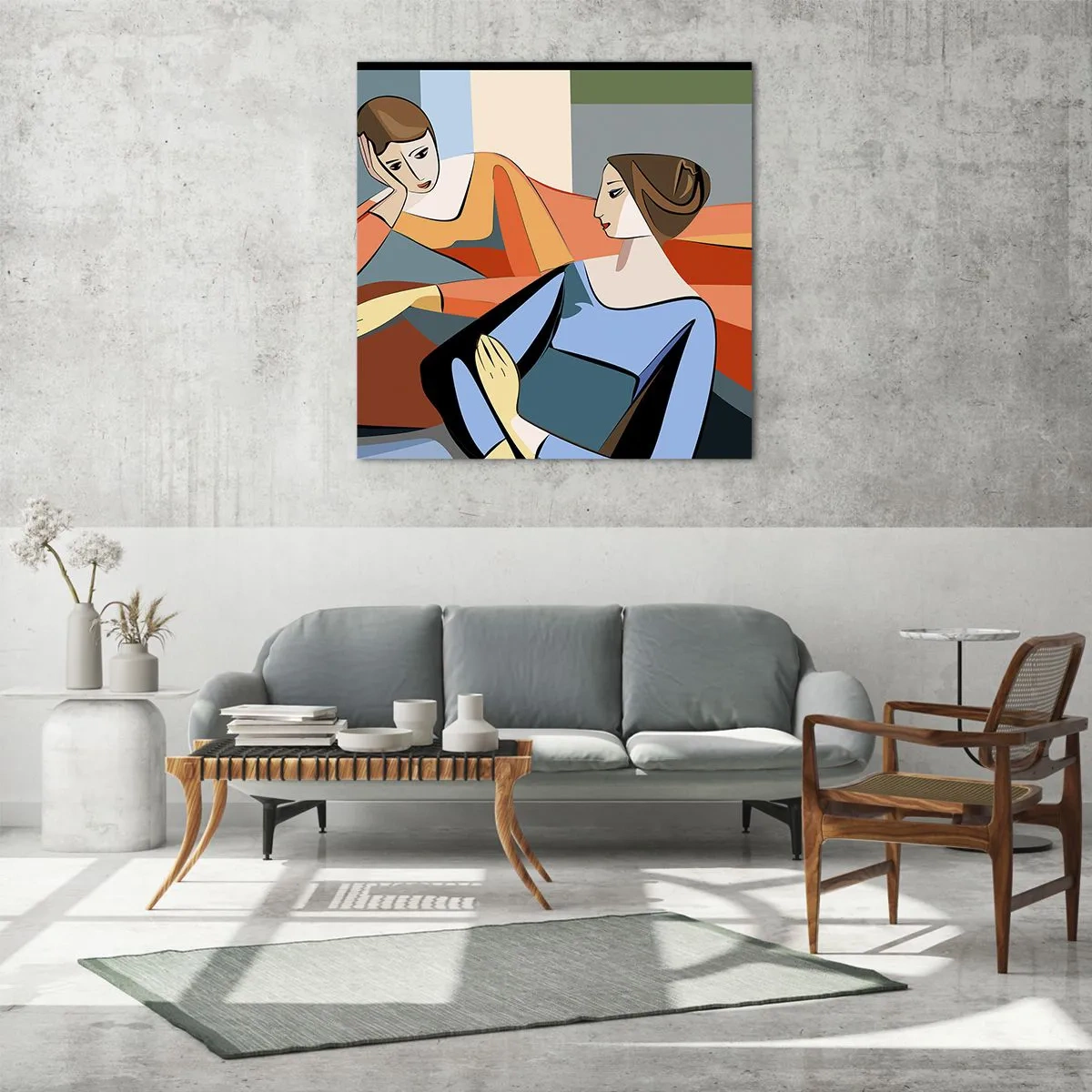 Schilderen op glas - Een moment van vertrouwen - 50x50 cm