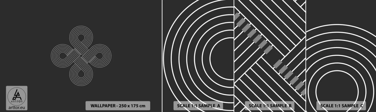 Fotobehang Monster Zelfklevend Deluxe Sticker - In de Keltische geest - Abstractie, Deel, Minimalisme - 100x30 cm